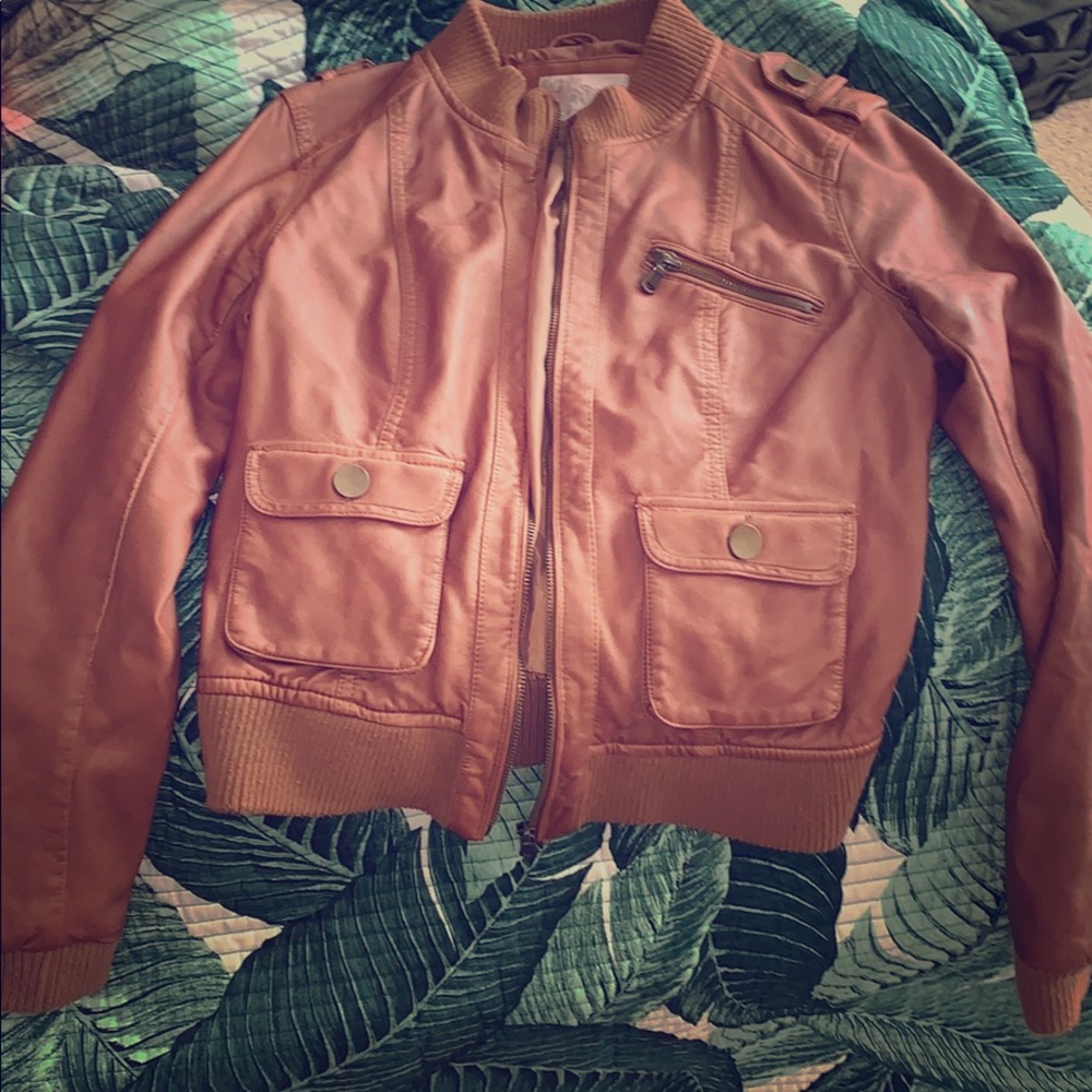Tan leather jacket